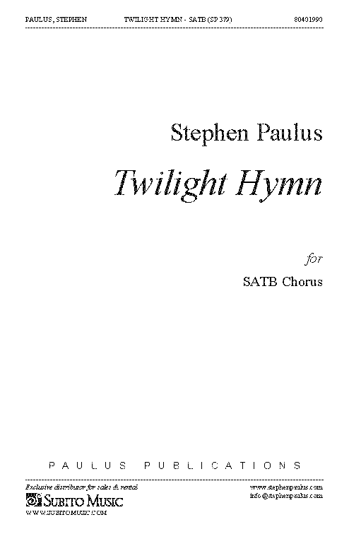 Twilight Hymn for SATB Chorus